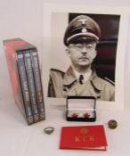 Collection of German Nazi items to include dvds, ring and Stalin cufflinks etc