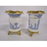 Pair of Davenport spill vases - one having repair to foot approx. 12cm high