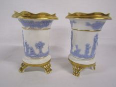 Pair of Davenport spill vases - one having repair to foot approx. 12cm high