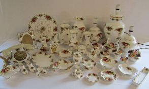 Collection of Royal Albert 'Country Roses' to include table lamps, telephone, wall clock etc