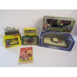 Collection of toy cars to include Munsters Koach 1:18 scale, Anson 1973 Cadillac Eldorado 1:18