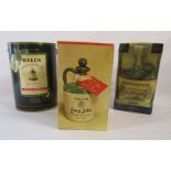 Christmas 1989 Bell's whisky, 12 year old Long John Whiskey, Lambs 100 Navy Rum all still sealed