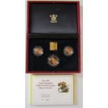 Limited edition 1992 Three Coin Gold Proof Sovereign Set in Royal Mint box of issue with certificate