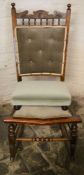 Victorian rocking chair & a small foot stool