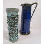 Glit Icelandic lava vase and tall Denby Danesby ware electric blue jug