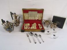 Lustabrite canteen of cutlery, Royal Worcester glasses and Viners Tea and coffee set