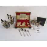 Lustabrite canteen of cutlery, Royal Worcester glasses and Viners Tea and coffee set