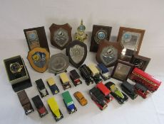 Collection of toy cars to include Days Gone By and Oxford diecast, a SHIELD gents pascal watch and a