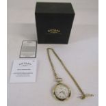 Rotary Gents PVD gold plated classic pocket watch with chain