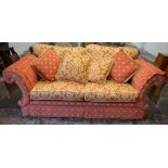 Millbrook knoll sofa with scroll arms & front sprung L225cm D 97cm