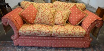 Millbrook knoll sofa with scroll arms & front sprung L225cm D 97cm