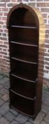 Waterfall front bookcase approx. Ht 150cm x W44cm