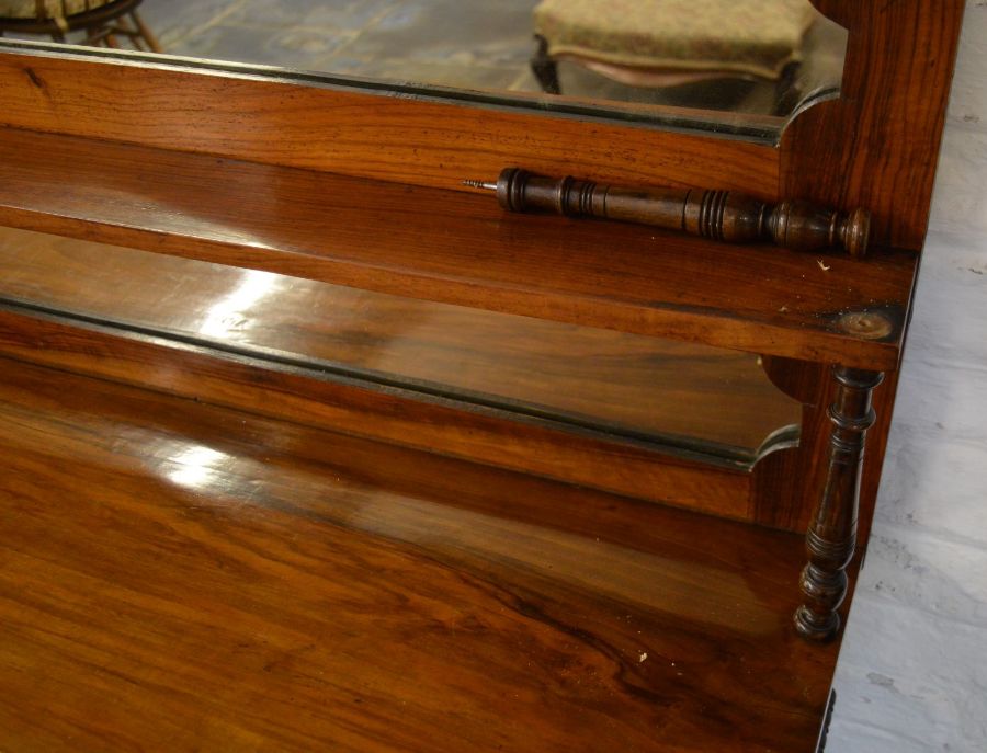 Victorian chiffonier in rose wood (some repairs) with a Victorian oak commode  Ht 152 cm L 104cm D - Image 2 of 4