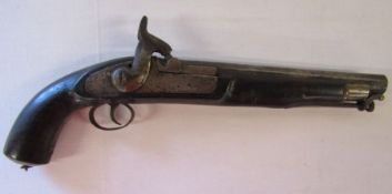 Percussion cap 18th/19th century pistol approx. 15.5" long from handle to tip