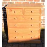 Modern pine chest of drawers Ht 103cm W 91cm D 45cm