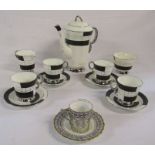 Paladin Art Deco coffee set and an Aynsley cabinet cup with silver mount