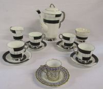 Paladin Art Deco coffee set and an Aynsley cabinet cup with silver mount