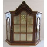 Albro Furniture hanging glass display case with Chanel artwork applied approx. 54cm x 57.5cm x 16cm