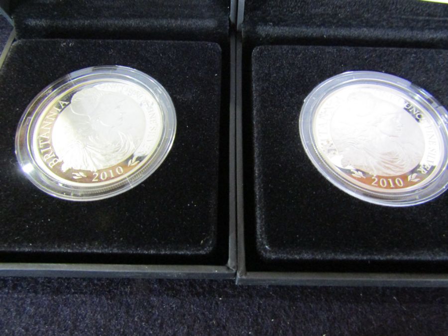 7 cased 2010 Britannia one ounce silver proof £2 coins - Image 5 of 9