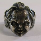 White metal 'Chucky' ring  size V/W