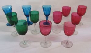 Collection of coloured glasses