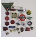 Collection of London underground, London Transport and other badges and pins, long service badges