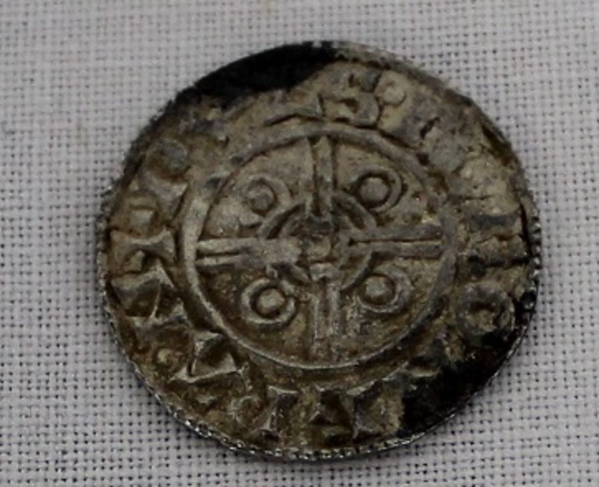Early hammered silver helmet type penny