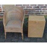 Lloyd Loom chair & linen basket