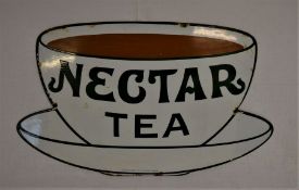 Early to mid 20th century Nectar Tea enamel sign W 54cm Ht 32cm