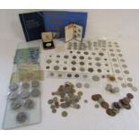 Collection of coins to include various 50ps, shillings, pennies etc