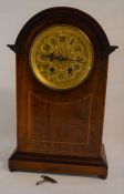 Early 20th century inlaid striking mantel clock