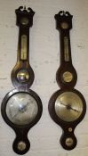 Camponovo Wolverhampton wheel barometer & 1 other 19th century barometer