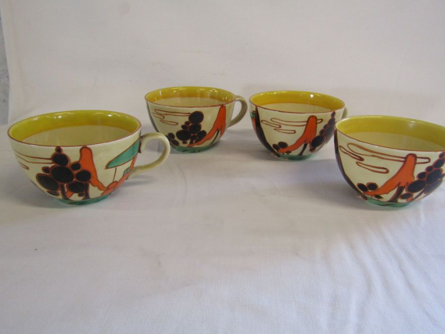 Clarice Cliff Fantasque - orange trees and house pattern - part coffee and tea set, to include a - Image 32 of 38