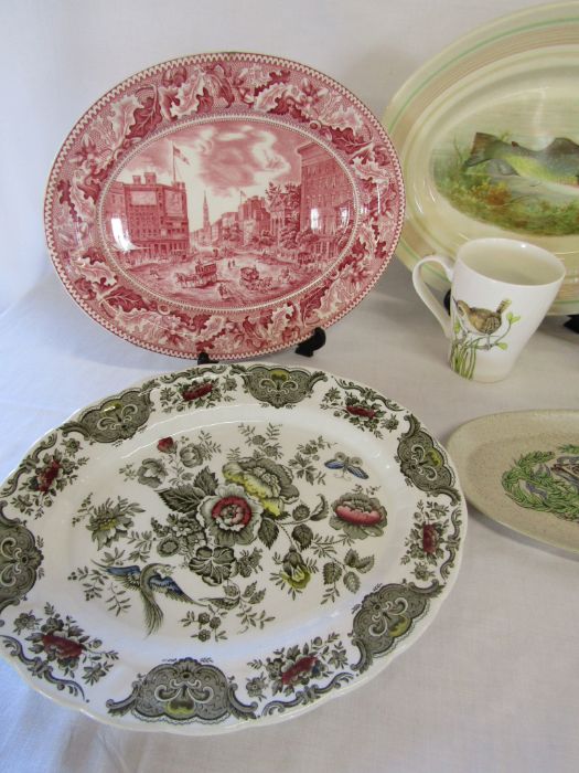 Four novelty teapots, selection of oval serving plates etc - Image 2 of 5