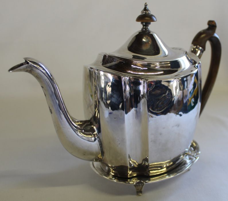 George III silver teapot & matching stand Peter & Anne Bateman London 1798 weight approximately 14. - Image 3 of 7