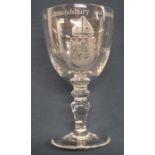 St Edmundsbury & Ipswich Diocesan diamond jubilee glass goblet, engraved by Michael Virden,