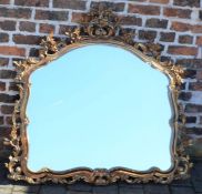 Large ornate gilded wall mirror Ht 117cm L 122cm