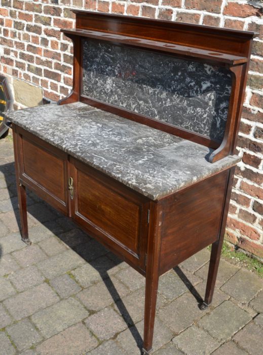 Late Victorian/Edwardian marble top wash stand - Image 2 of 2