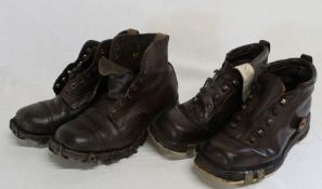 2 pairs of vintage leather boots - hiking & skiing