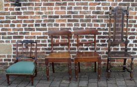 Edwardian mahogany nursing chair, pair of Victorian occasional chairs & Queen Anne style cane seated