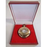 Waltham rolled gold half-hunter pocket watch Model 1894 circa 1903 in a Denison case with a modern