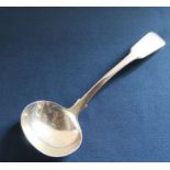 William IV silver sauce ladle with initial H inscribed on handle, London 1832 maker William