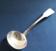 William IV silver sauce ladle with initial H inscribed on handle, London 1832 maker William