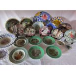 A selection of display plates to include cat and bird collector plates among others