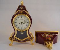 Ornate French Du Chateau lacquer bracket ting tank clock with bracket