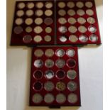 Selection of commemorative crowns, £5 coins, 5 x 1 oz .999 fine silver coins, dollar gaming tokens