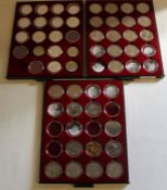 Selection of commemorative crowns, £5 coins, 5 x 1 oz .999 fine silver coins, dollar gaming tokens