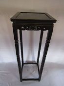 Chinese design hardwood side table/stand approx. 68.5cm x 23.5cm x 23.5cm