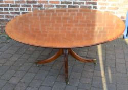 Reproduction Georgian tilt top circular dining table on sabre legs.160cm diameter