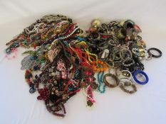 A large collection of costume jewellery - all necklaces and bangles